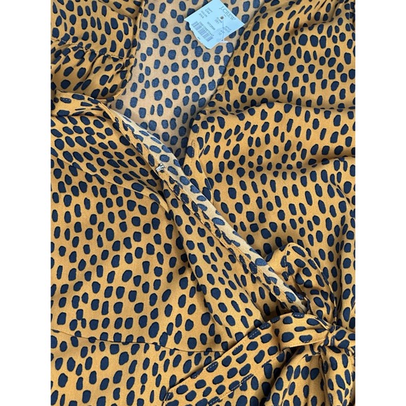 J Crew Factory Womens Drapey Twill Wrap Dress Size 12 Animal Print Nwt - Picture 4 of 8
